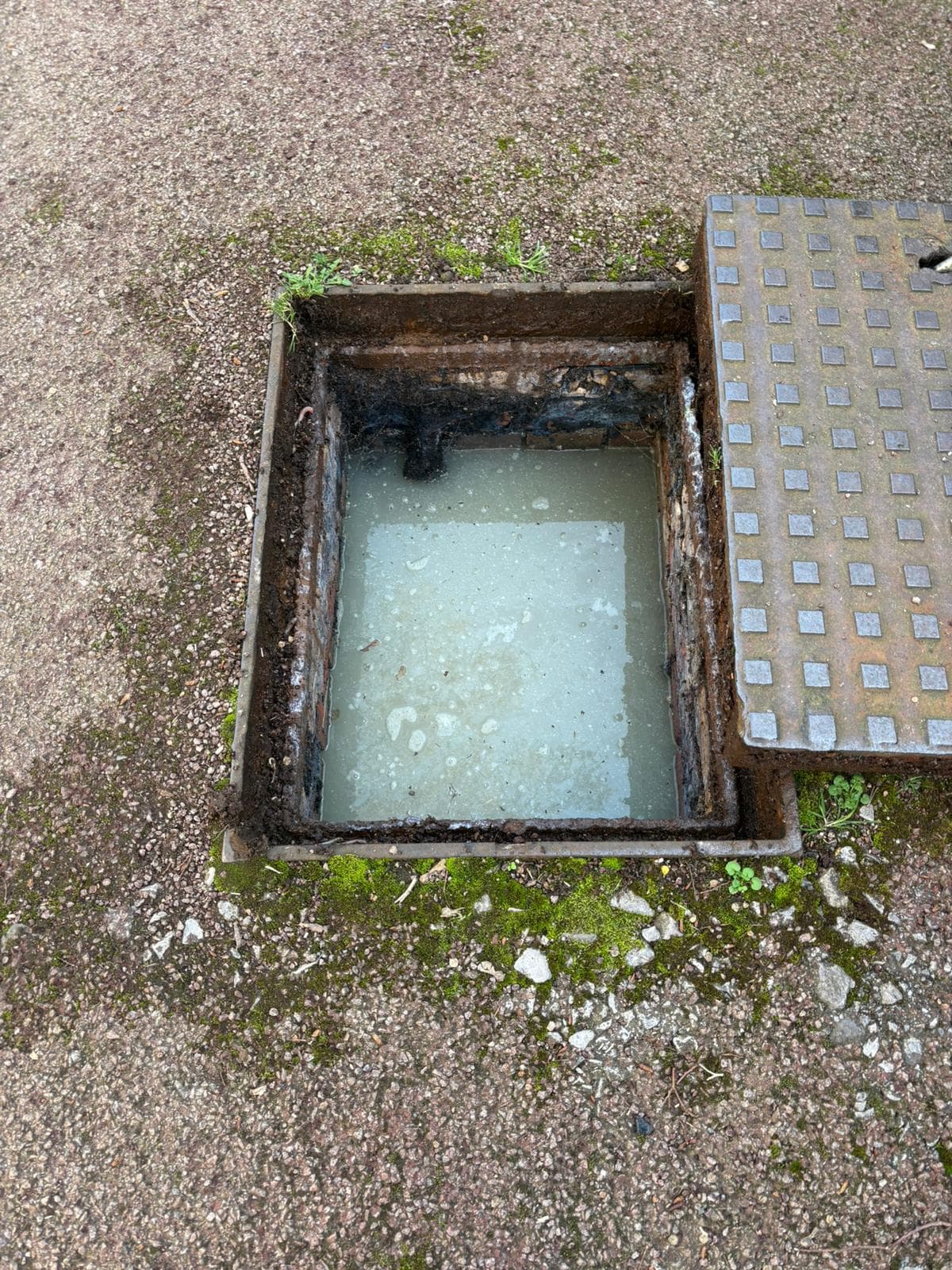 Drain blockage before and after cleaning - Before