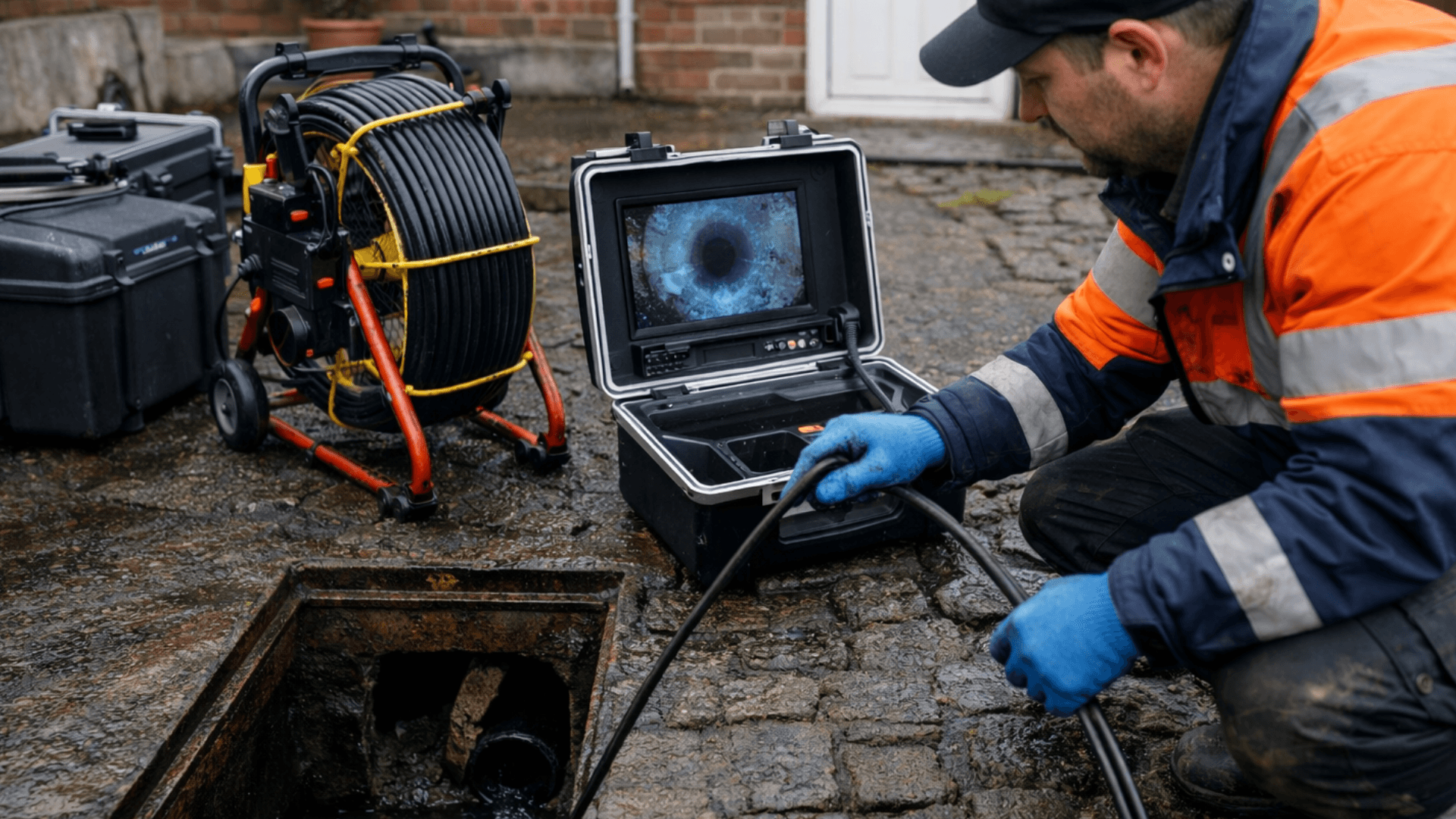 CCTV drain survey camera used to inspect hidden drainage problems